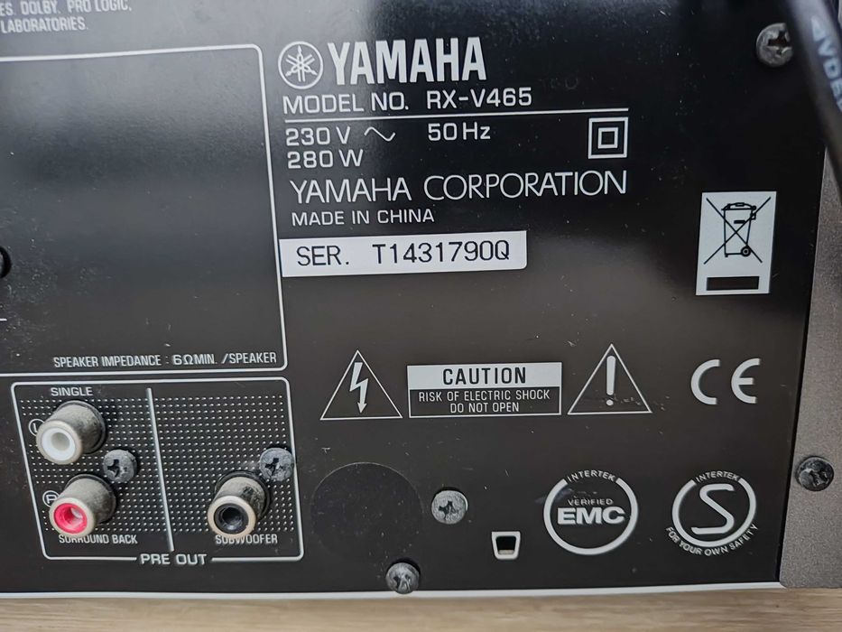 Amplituner Yamaha RX-V465, kino domowe