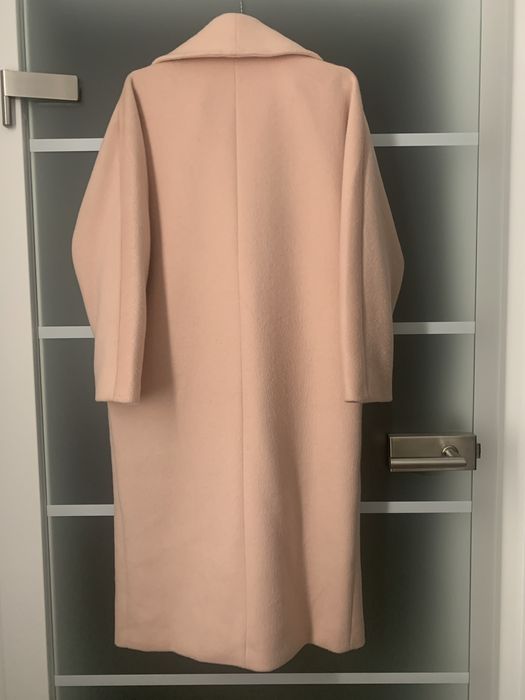 Vero Moda płaszcz pudrowy róż 62% wełna