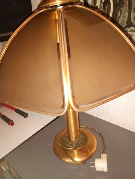 Lampa  stojąca mosiądz Lampa Nocna Antyk