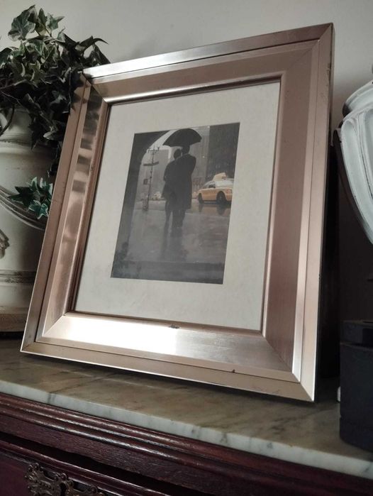 Quadro com Moldura Prateada