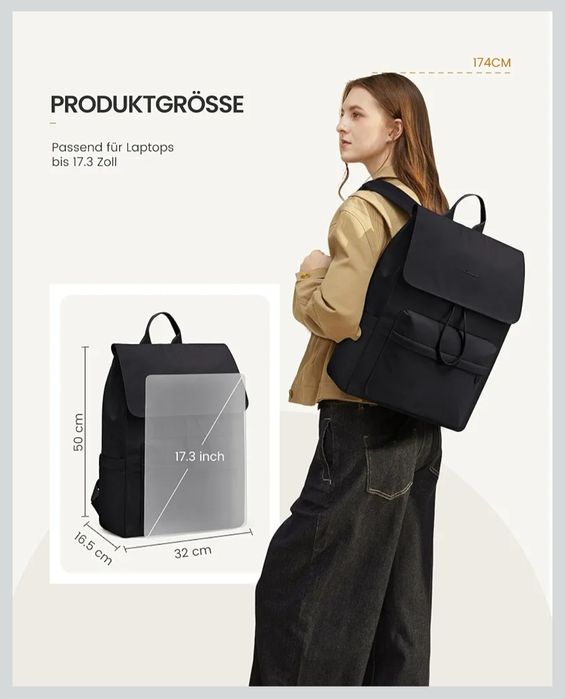 LOVEVOOK Damski lekki plecak z przegroda na laptopa