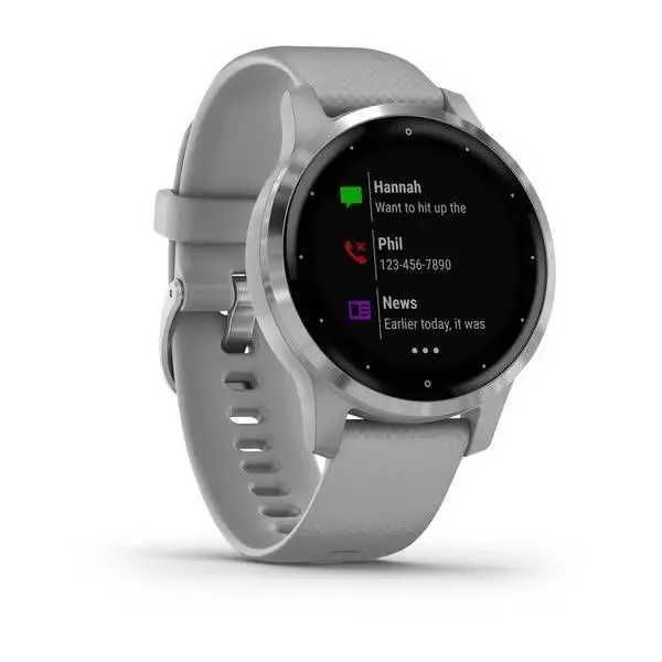 Смарт-часы Garmin Vivoactive 4S, цвет светло-серый, серебристый