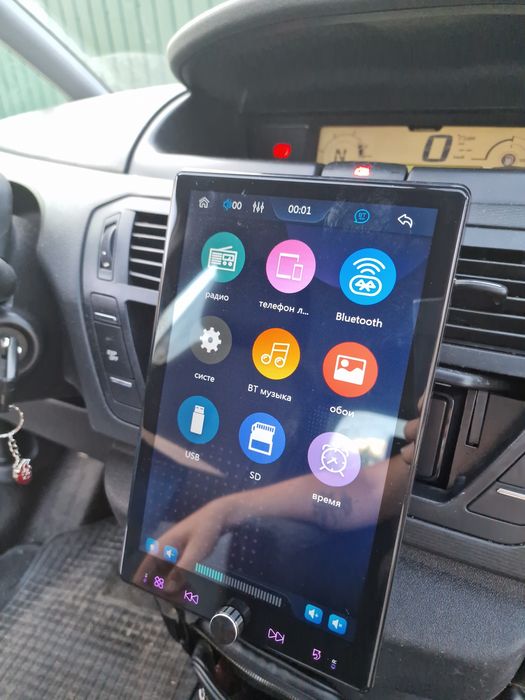 1din Android auto, carplay магнитола 13 android tesla 13.4 дюйма