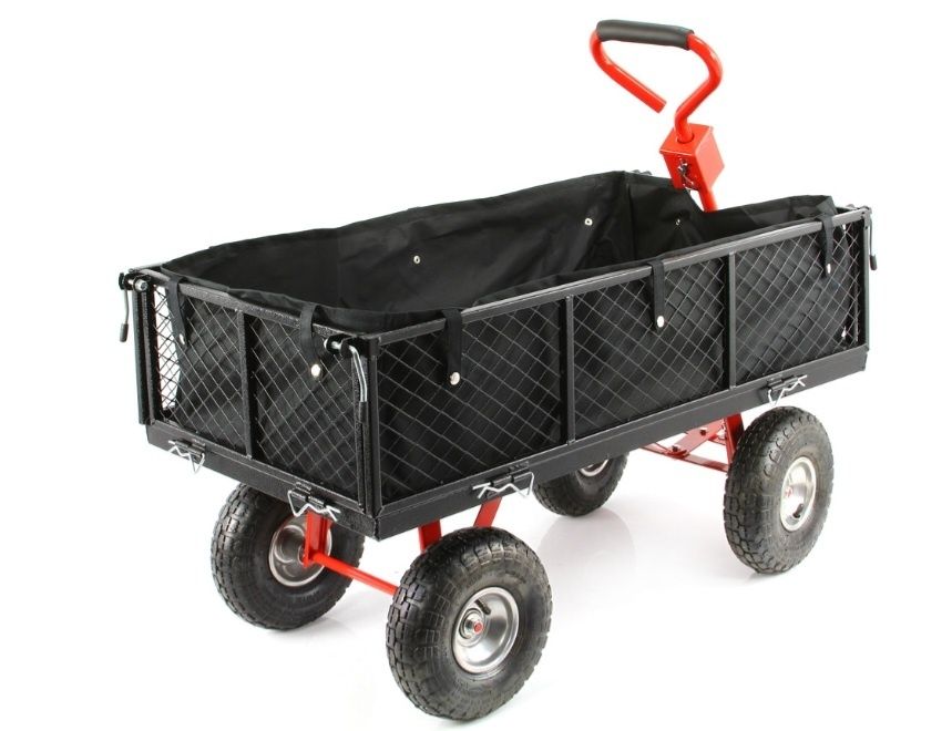 Wózek ogrodowy 400kg uchwyt hak + wkład materiałowy