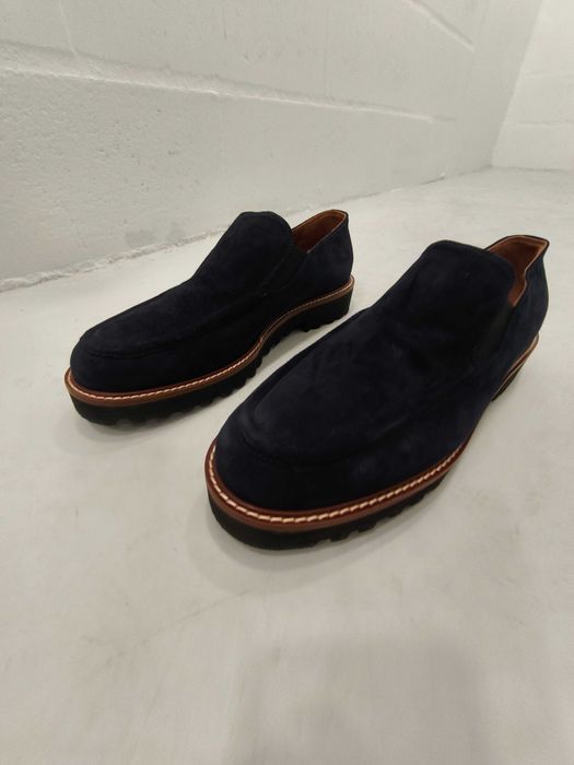 Loafers Via Mercanti em Camurça Azul (Tam. 41) — Como Novos