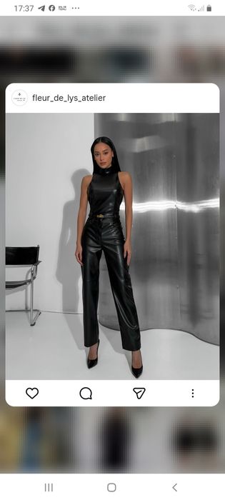 Топ з еко шкіри чорний