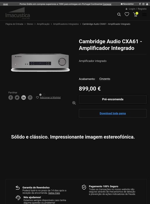 Amplificador Cambridge CXA61