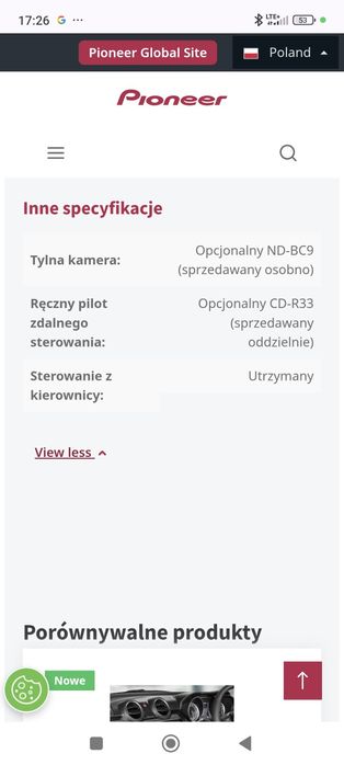Radioodtwarzacz 2 din Pioneer avh z5200dab, car Play android auto