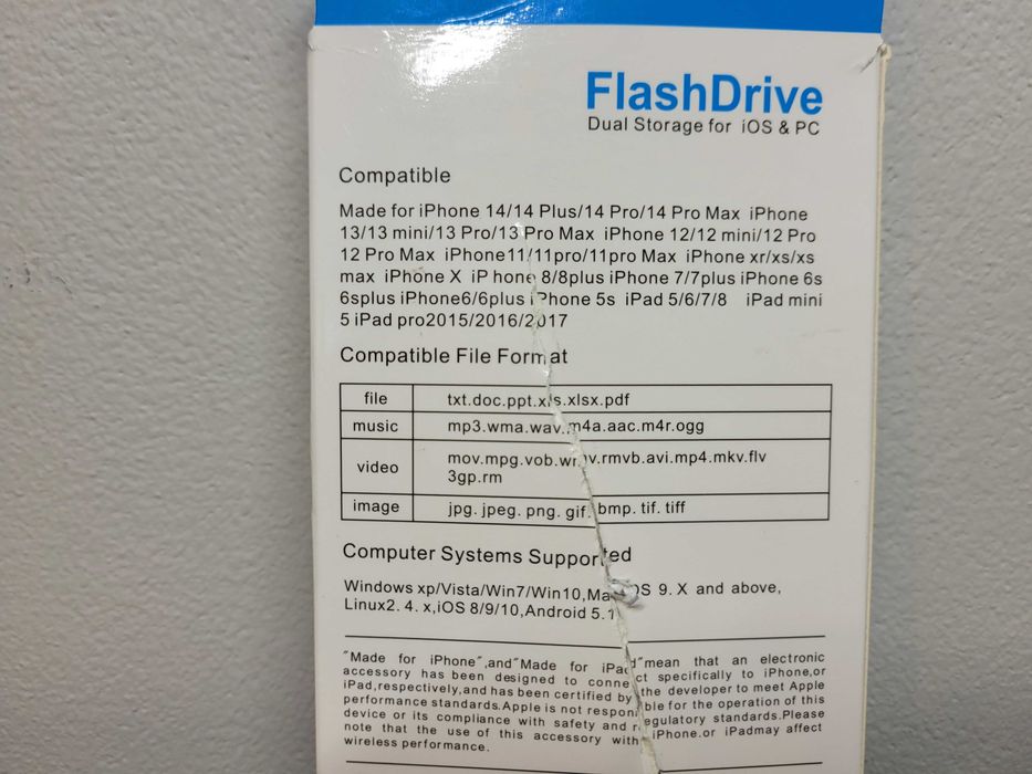 Pendrive, pamięć Flash Drive Dual Storage for iOS & PC 256GB