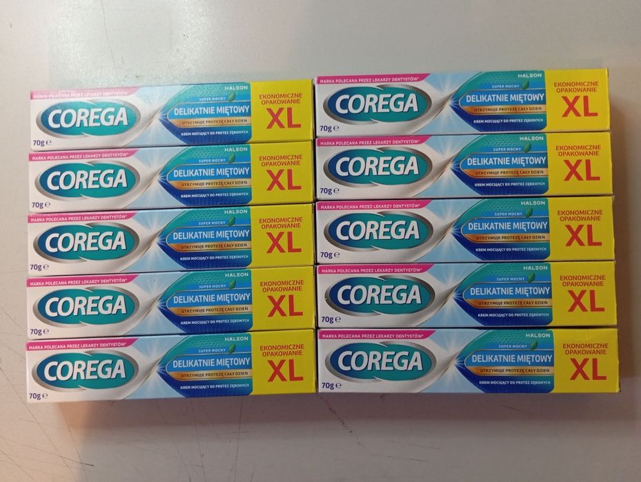 Corega Krem mocujący do protez zębowych Super mocny 70g 10 szt.