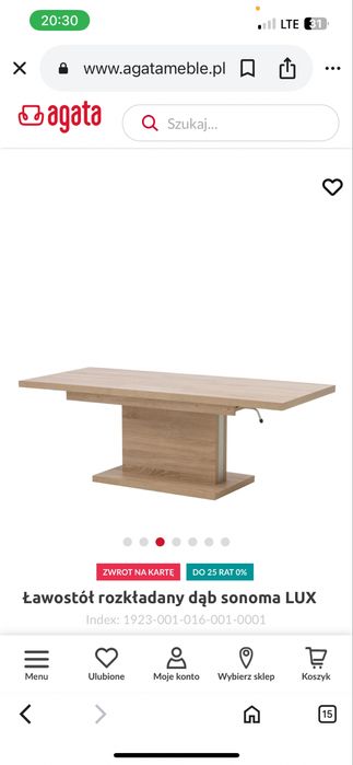 Ławostół rozkładany dąb sonoma