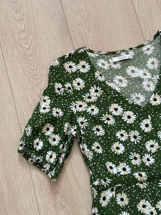 Używana sukienka midi Reserved zielona XS 34