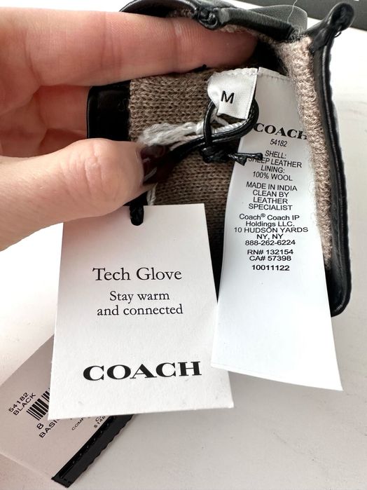 COACH Чоловічі шкіряні перчатки рукавиці мужские кожаные перчатки