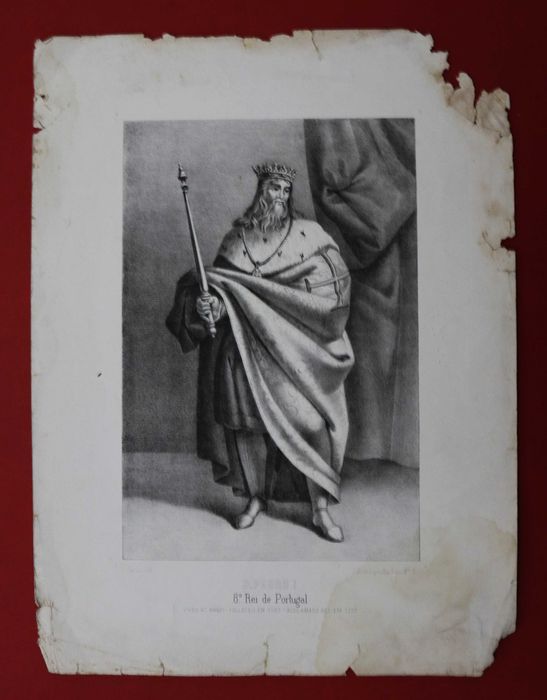 D. Pedro I 8º Rei de Portugal litografia Serrano, grande
