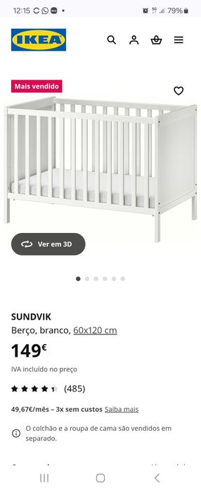 Berço IKEA com colchão