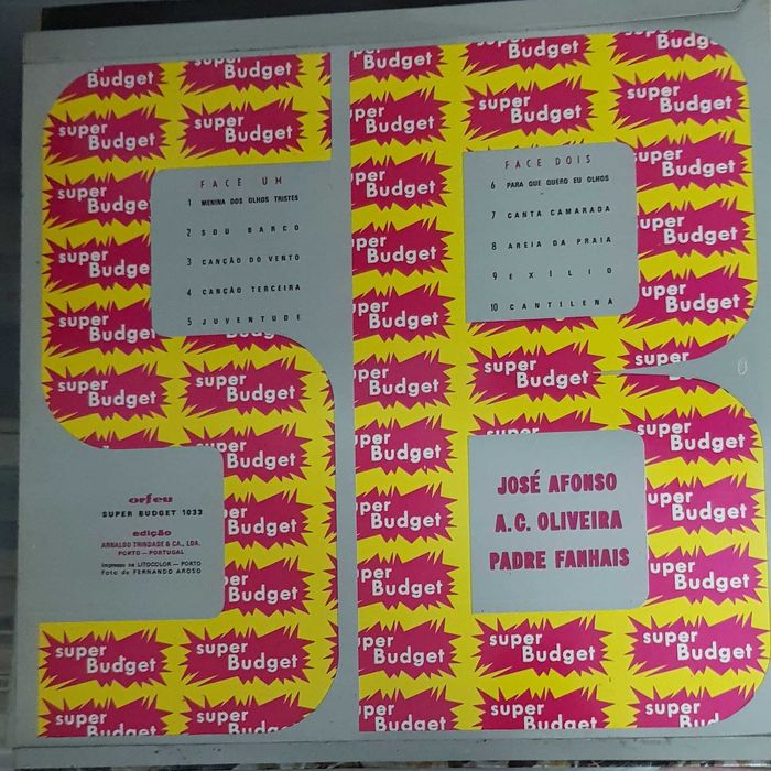 Disco de vinil de José Afonso, "Super Budget" - 1ª edição