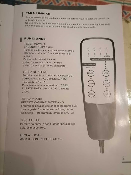 Tapete/colchão de massagem