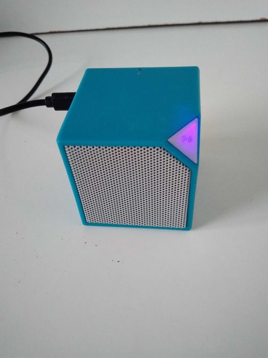 Bluetooth динамік Куб синій робочий колонка