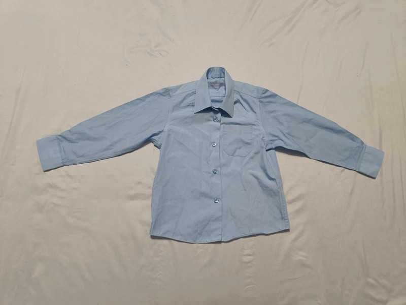 Niebieska błękitna elegancka koszula M&S School 110cm stan bdb