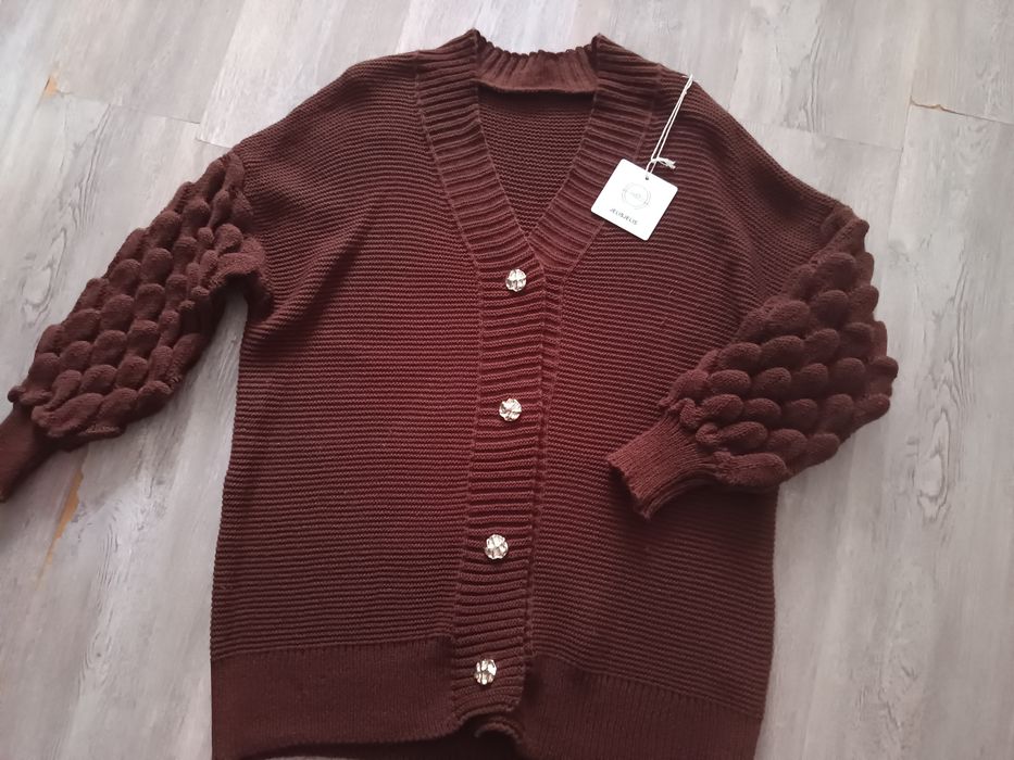 Sweter kardigan czekoladowy