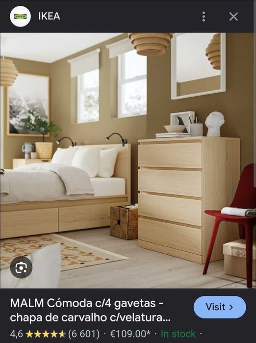 Comoda Malm Ikea 4 gavetas