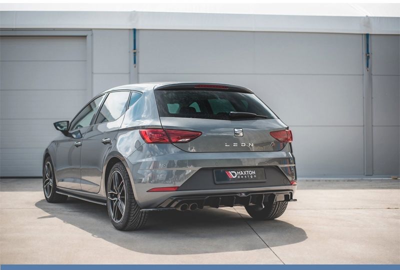 DIFUSOR TRASEIRO SEAT LEON 5F 2017-2020 PRETO FOSCO