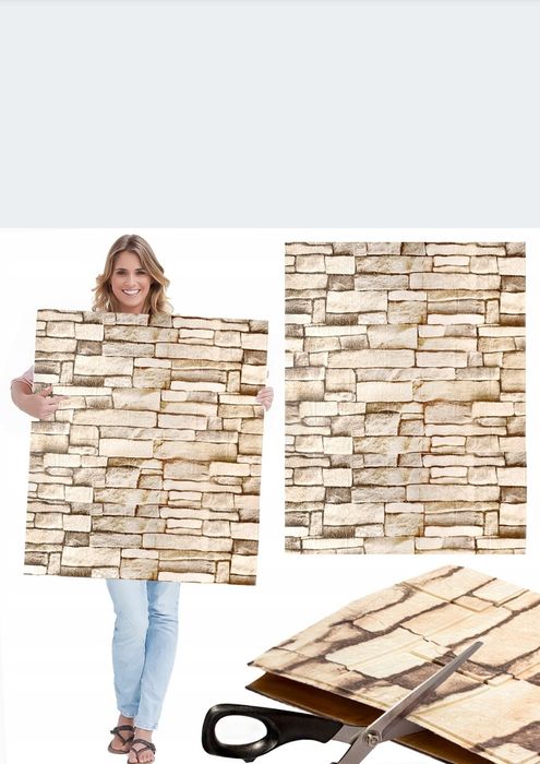 11x panele scienne 3D samoprzylepne KAMIEŃ CEGŁA TAPETA MUR IMIT