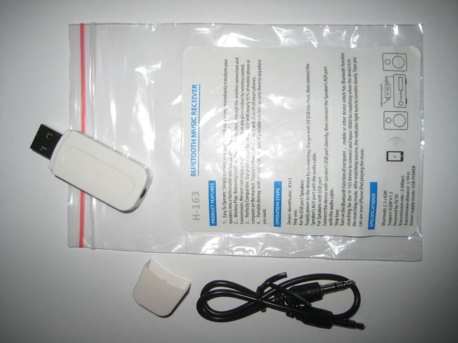 Receptor de Musica Bluetooth USB Universal NOVO