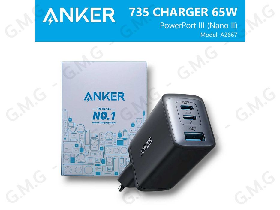 Зарядний пристрій ANKER 735 CHARGER 65W PowerPort III (A2667)