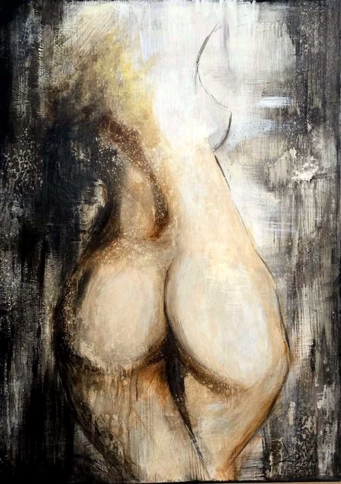 Nowoczesny akt kobiecy – obraz akrylowy 70x50 cm
