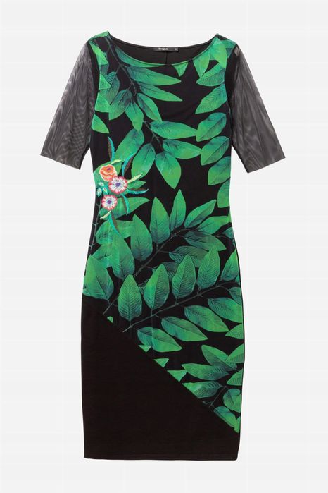 Sukienka z transparentnym dekoltem DESIGUAL S 36