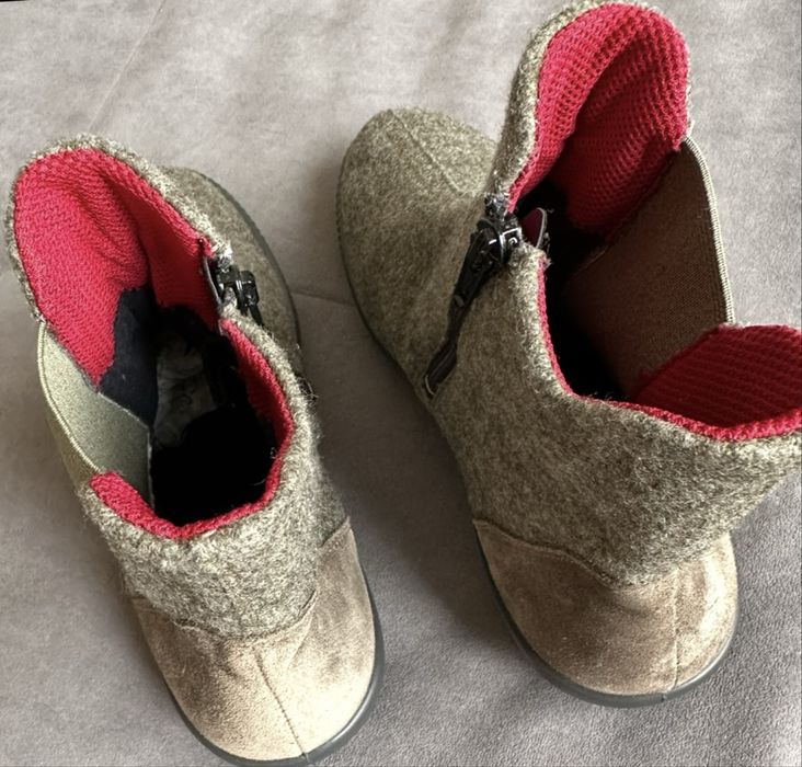 Черевики legero текстильні войлочні сірі / оливково 37,5 розмір