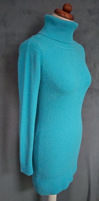 Golf tunika swetr sweter sukienka baranek miś