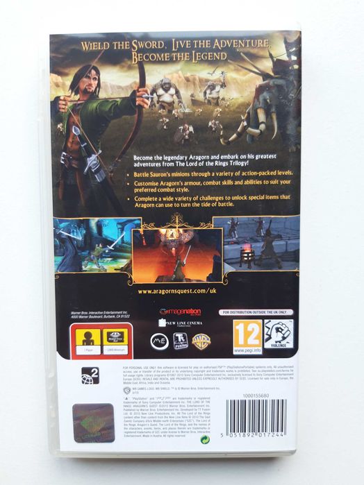 Jogo PSP PlayStation Portable "The Lord of Rings - Aragorn's Quest"