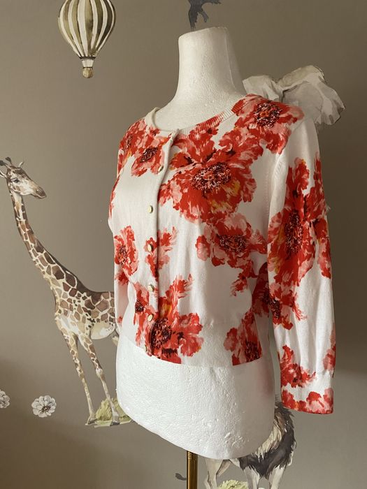 Lands’ End kardigan 100% bawełna kwiaty floral M