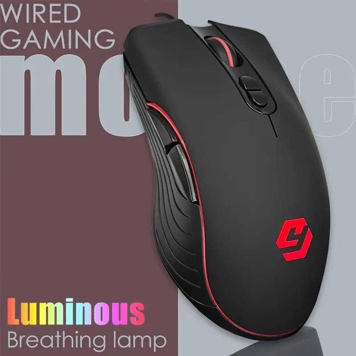 Optyczna przewodowa mysz gamingowa Q70 USB czarna LED