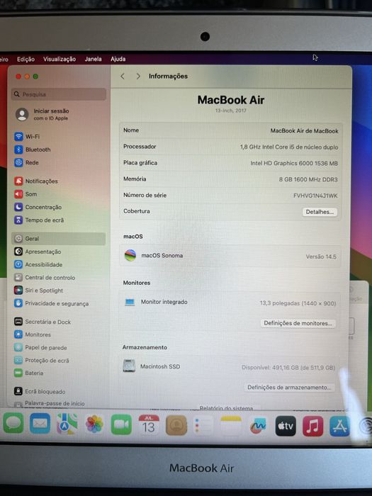 MacBook Air 13 - 8Gb Ram + 512 SSD