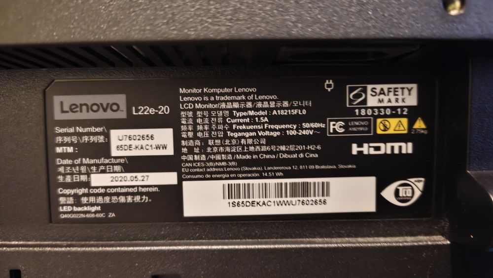 Lenovo L22e-20 Monitor
