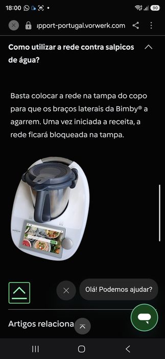 Rede contra salpicos Bimby