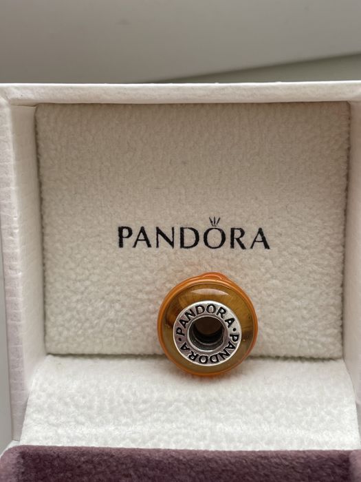 Conta Pandora vidro murano laranja