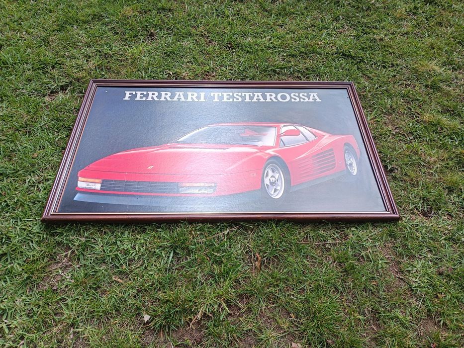 Quadro em madeira maciça com moldura Ferrari, medidas: 105/65cm