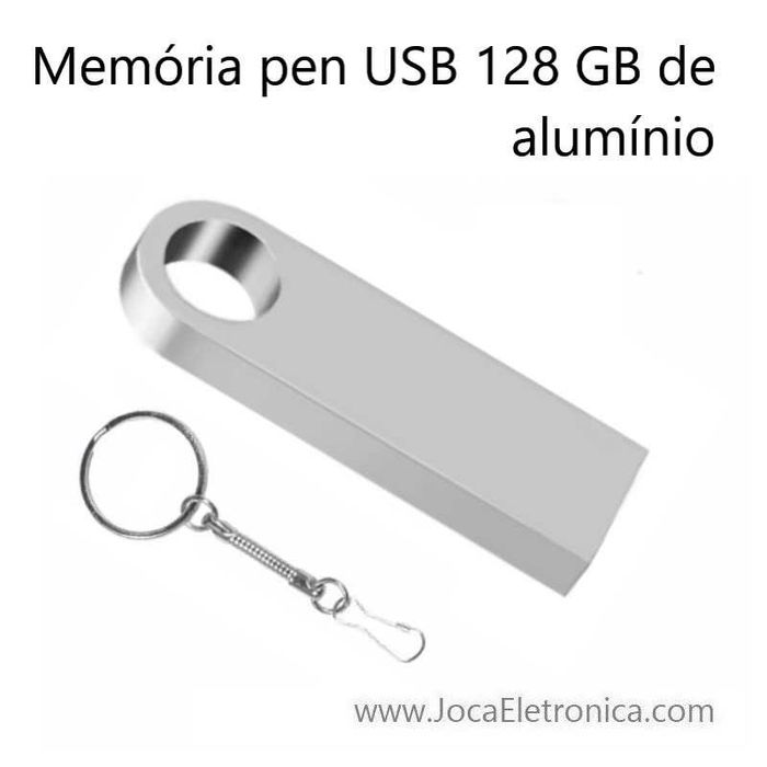 Memória Pen USB 128GB de Alumínio