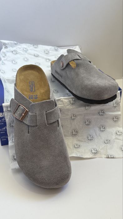 Шльопанці  клоги сабо  Birkenstock boston  біркеншток шлепки шкіра