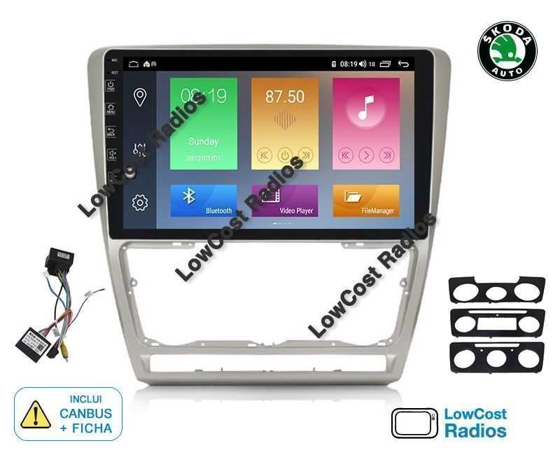 Auto Rádio 10 Polegadas SKODA OCTAVIA 2 | GPS ANDROID BT USB APPS WIFI | CARPLAY • ANDROID AUTO