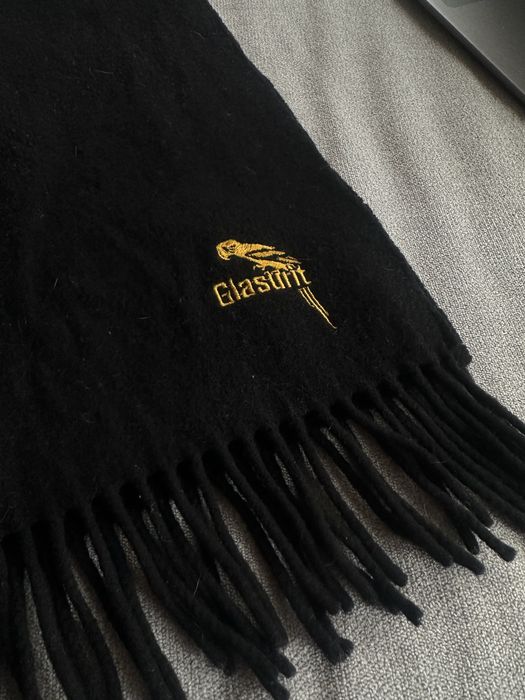 Czarny szalik wełna premium