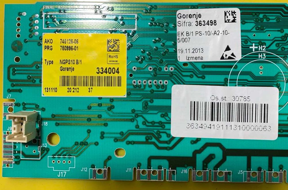 Модуль управления стиральной машины Gorenje 363498 AKO 745126-04