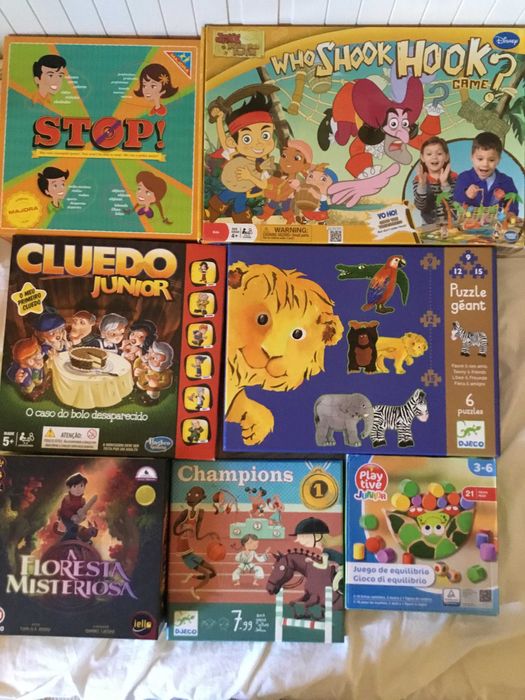 Jogos: Ravensburger, Haba, Cluedo, stop