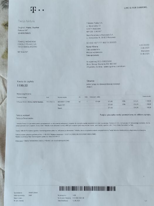 Smartfon T Phone2  5G na gwarancji