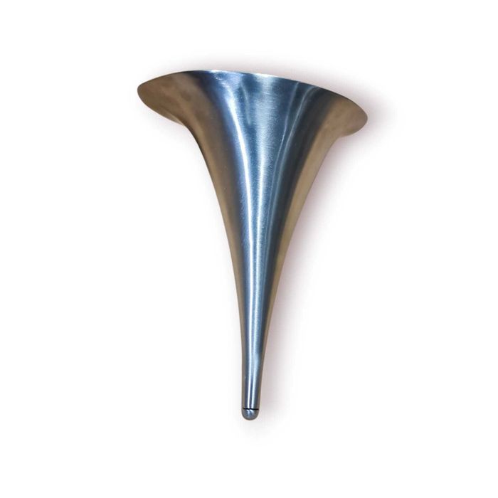 Funil metálico “Patented” c/ filtro interno – aço inox vintage