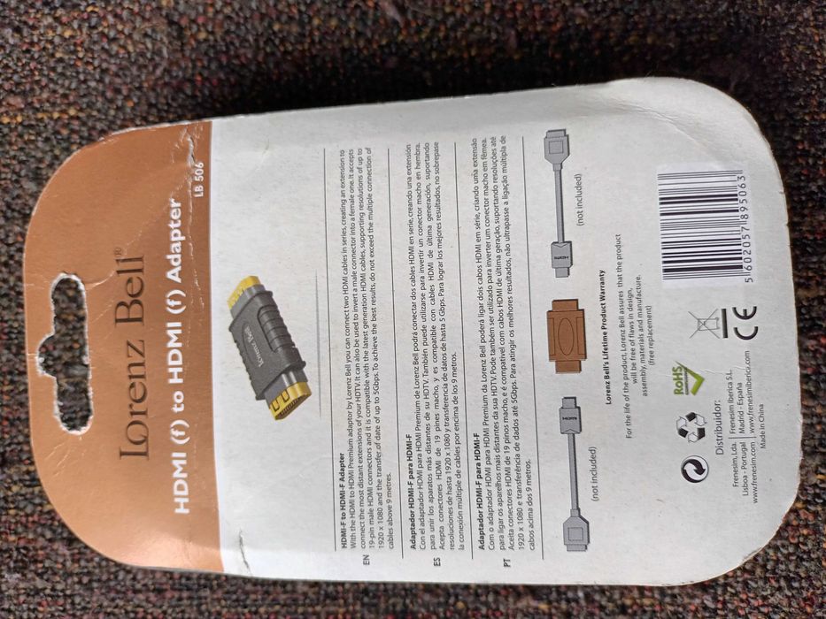 Adaptador HDMI Macho para HDMI Fêmia